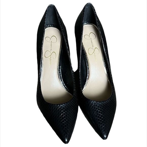 ✨ JESSICA SIMPSON Carpenter Snakeskin Print Pump ✨ - Picture 1 of 8